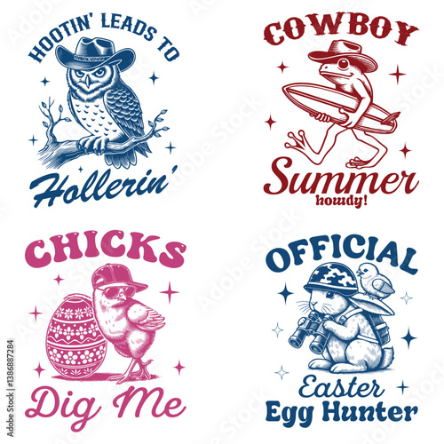 Hilarious Animal Sayings in Retro Shirt Collection

