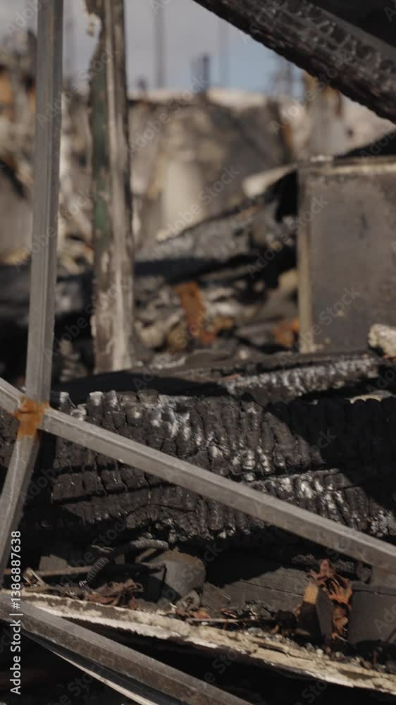 Palisades fire destruction close up burnt homes Palisades fire destruction close up burnt homes