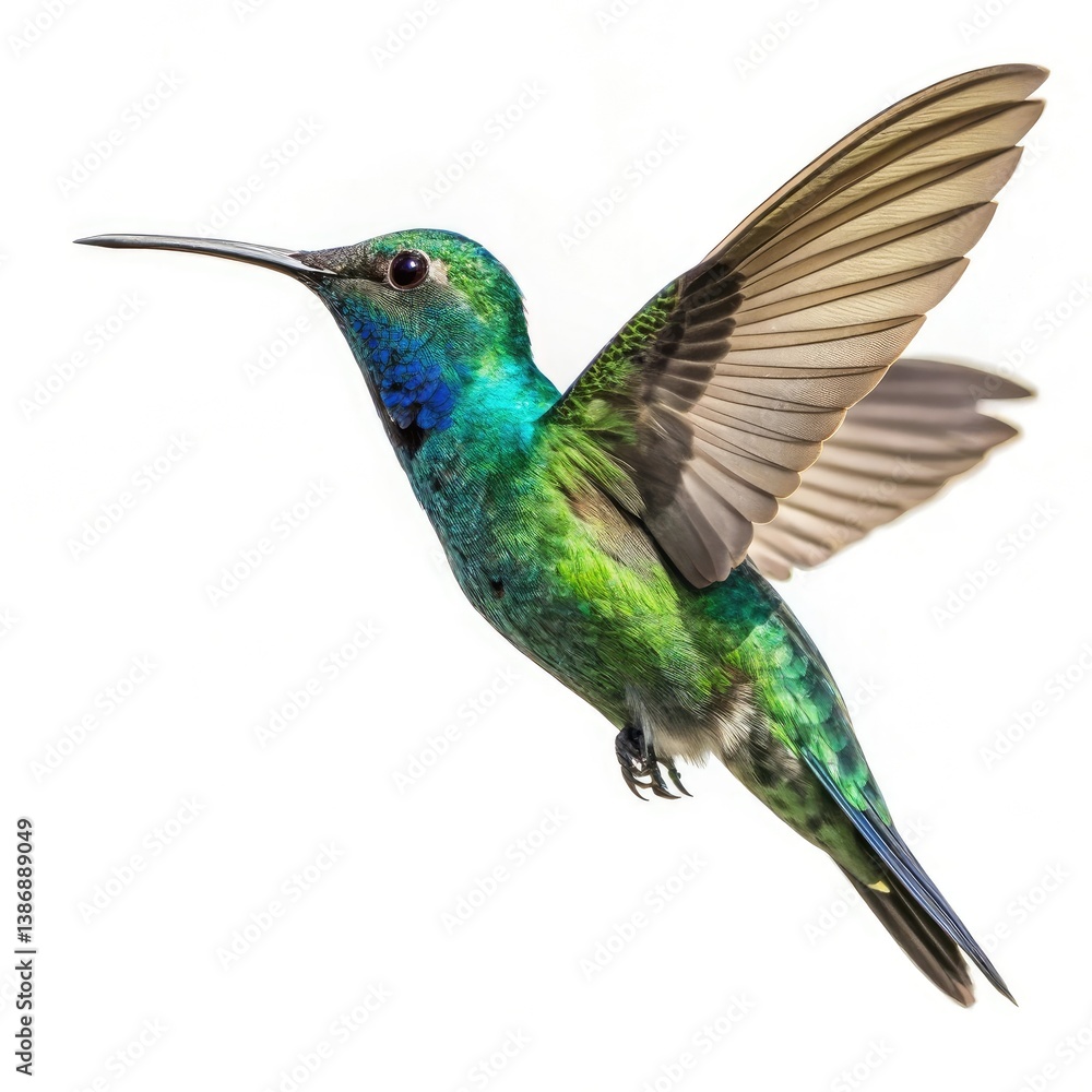 Fototapeta premium hummingbird on green background