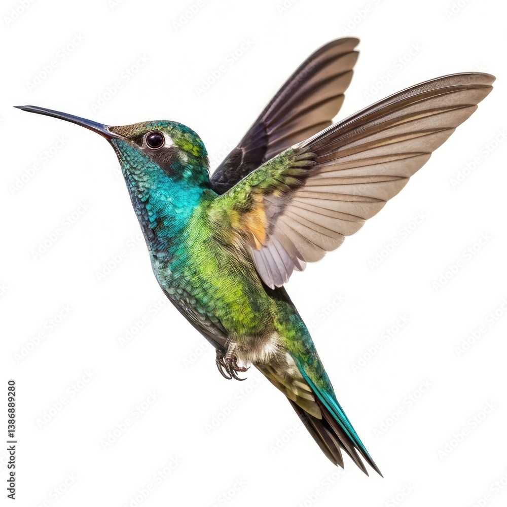 Obraz premium hummingbird on green background