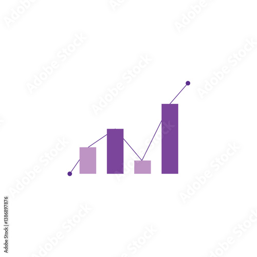Vector illustration of bar chart icon design for statistical data needs.