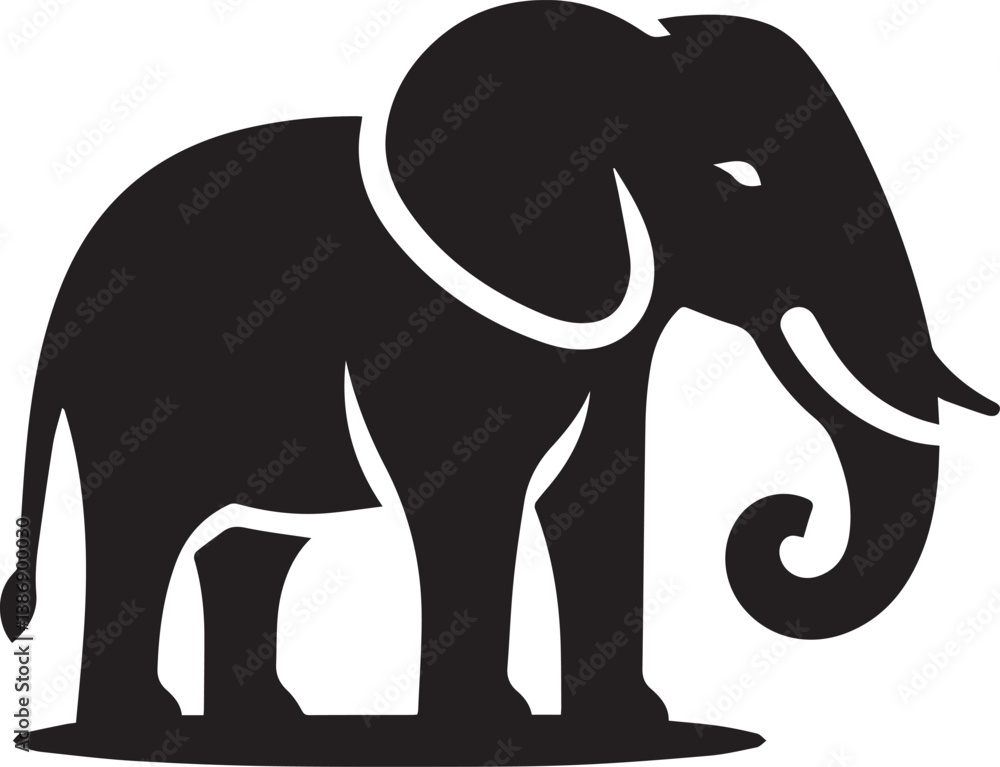 Fototapeta premium Elephants Vector in Black & White