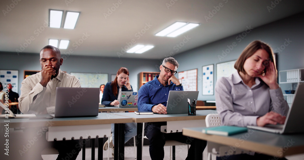Overwhelmed College Students Struggling To Stay Awake