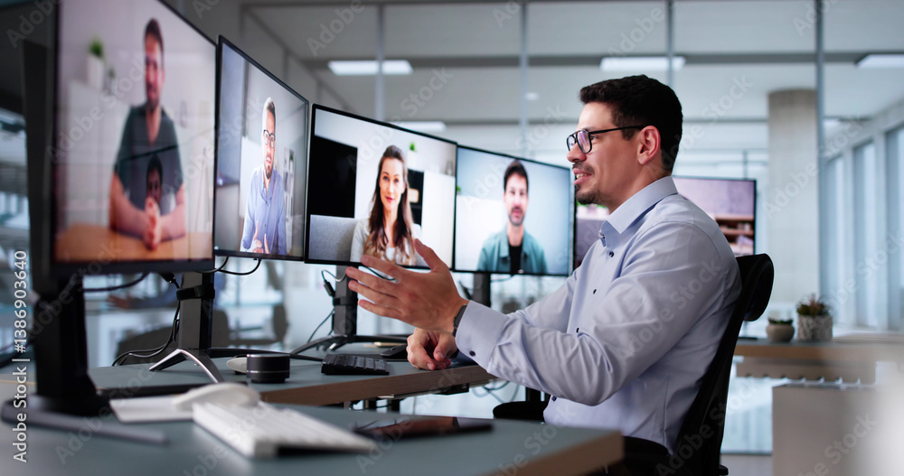 Video Conference Call. Remote Virtual Meeting