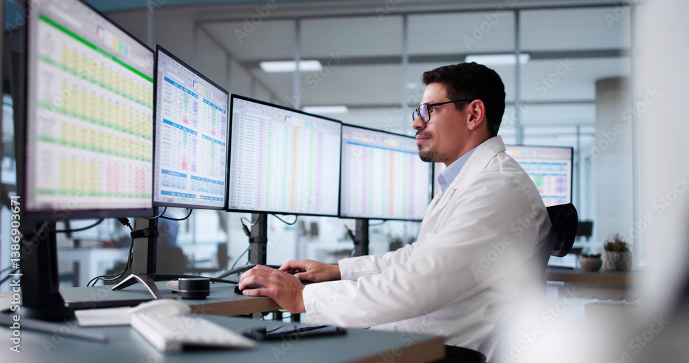 Patient Data Spreadsheet On Computer In Clinic