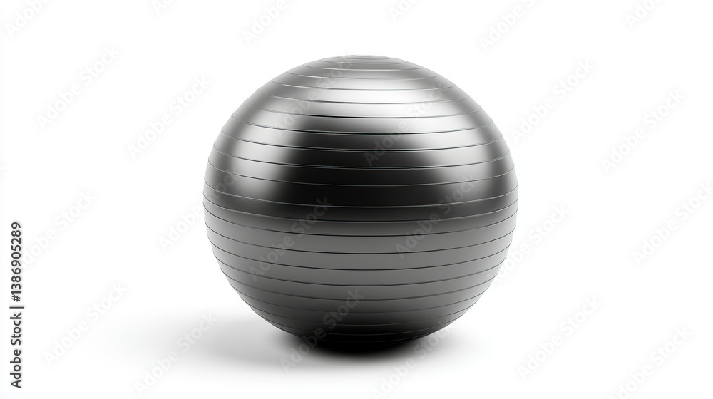 Stability ball on white background. Fitness equipment isolated on white. Photo realistic photo. Stability ball on white background. Fitness equipment isolated on white. Photo realistic photo.