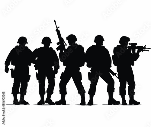 Soldier & Paratrooper Silhouette Set