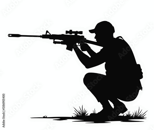 Soldier & Paratrooper Silhouette Set
