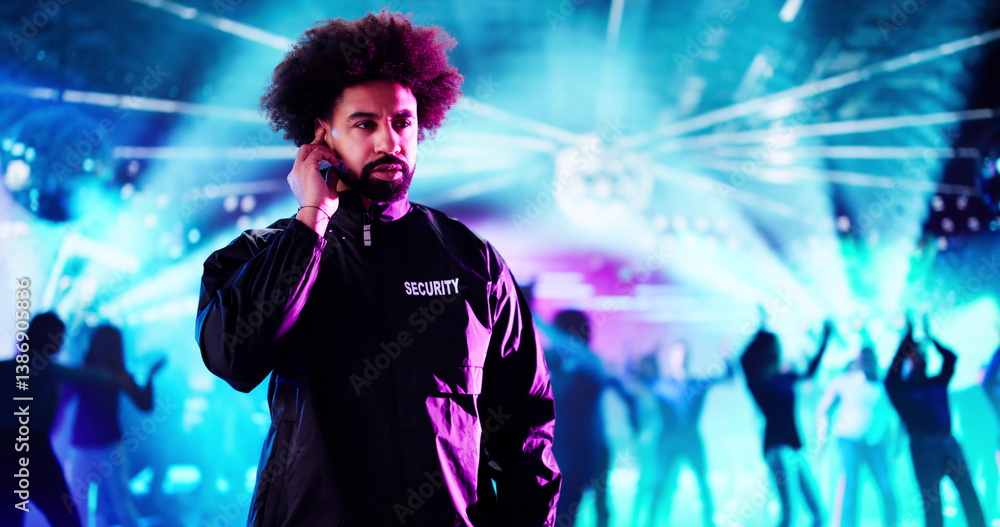 Nightlife Protector: Security Guard Ensuring Safety at Club Event