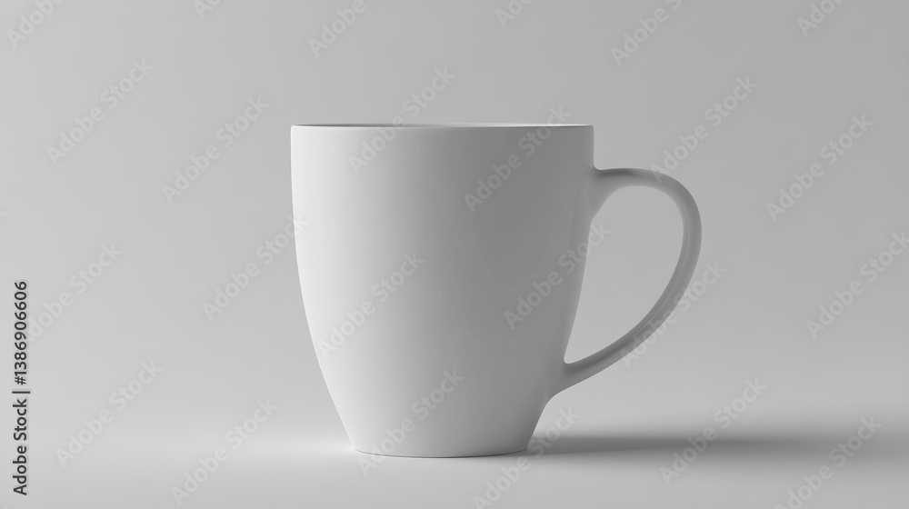 Obraz premium White coffee mug isolated on a solid white background. isolated on a solid white background. Illustrations