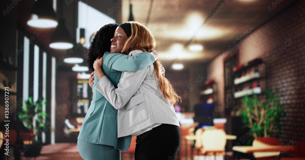 African American woman meeting friendly young lady