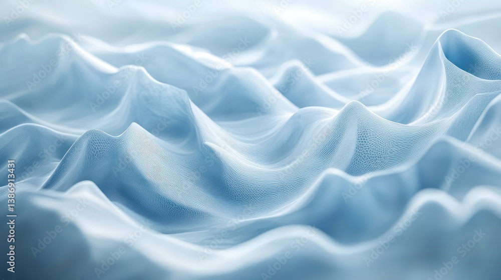 Obraz premium Abstract light blue fabric folds, textile texture, close-up view, for background