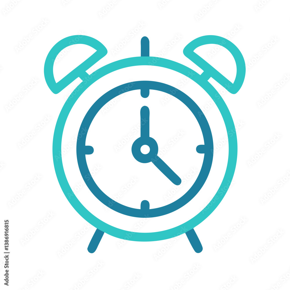 Alarm Clock Representing Alert or Timer Icon Design