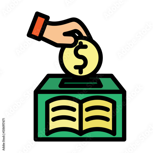 Academic Financial Aid Vector Filled Icon Design
