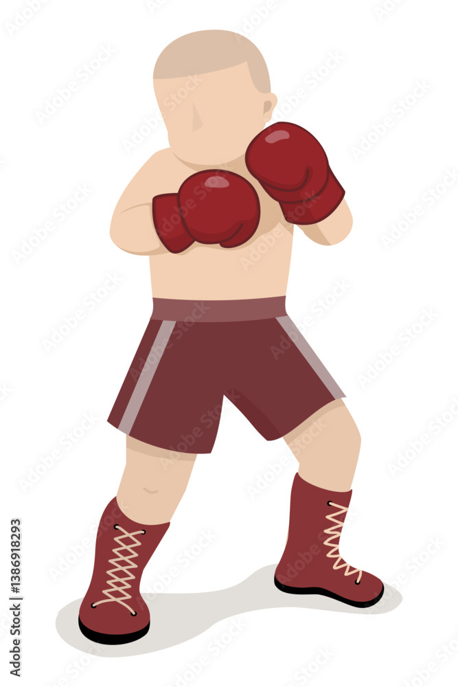 Male Boxer in Attack Stance, ideal for Sports Promotions and Fitness Marketing Male Boxer in Attack Stance, ideal for Sports Promotions and Fitness Marketing