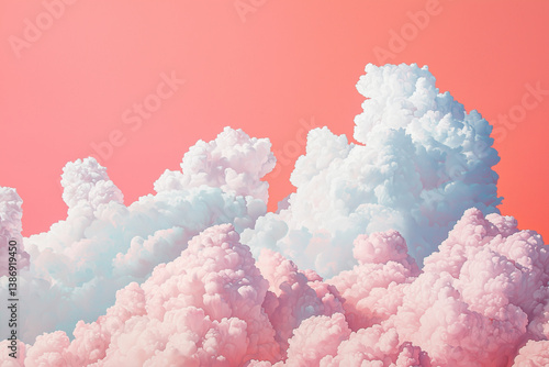 Wallpaper Mural Puffy clouds in the pastel sky  Torontodigital.ca