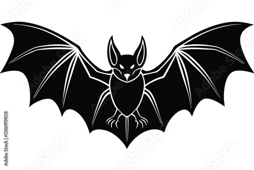 bat on white background silhouette.