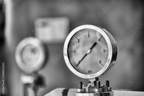 Obraz na płótnie Pressure gauge at a construction site w salonie