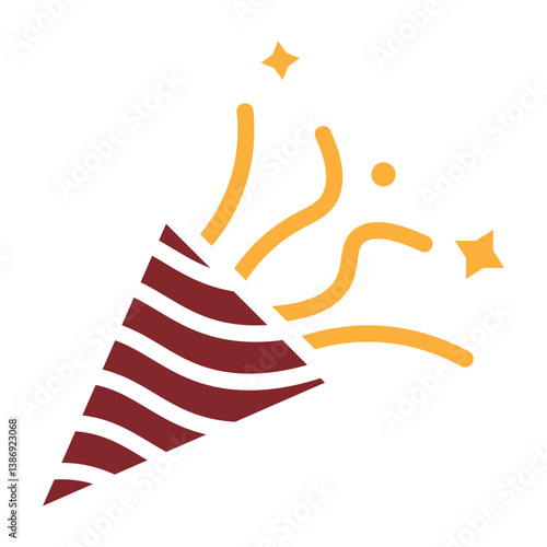 Party Popper Vector Glyph Two Colors Icon Design