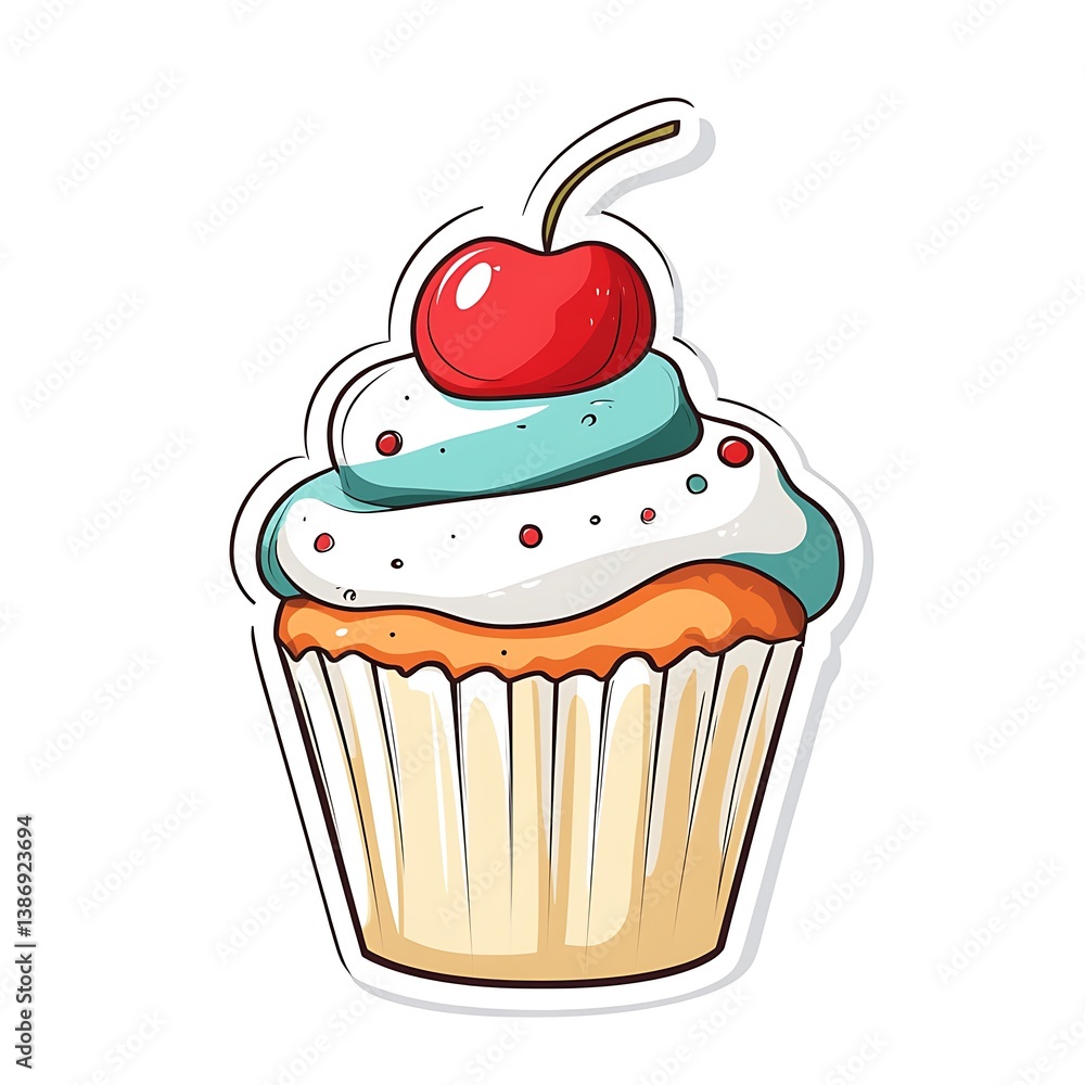 Flat of a cupcake with frosting Flat of a cupcake with frosting