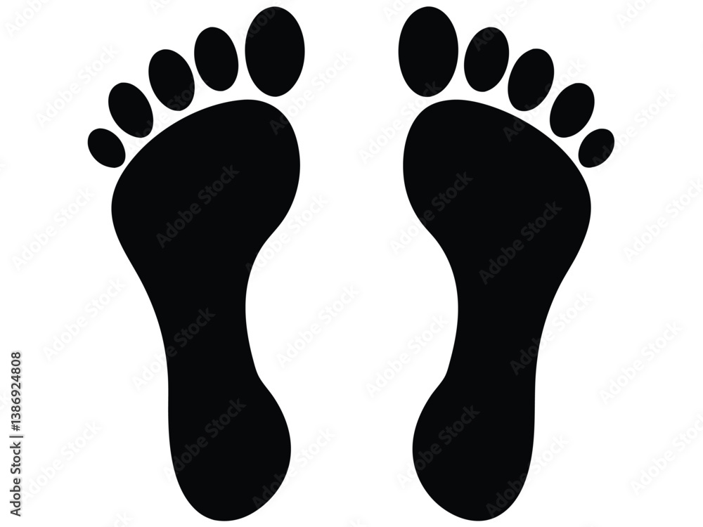 Footprint Silhouette Vector, Footprint Silhouette Clipart, Footprint Silhouette Icon Vector. Footprint Silhouette Vector, Footprint Silhouette Clipart, Footprint Silhouette Icon Vector.
