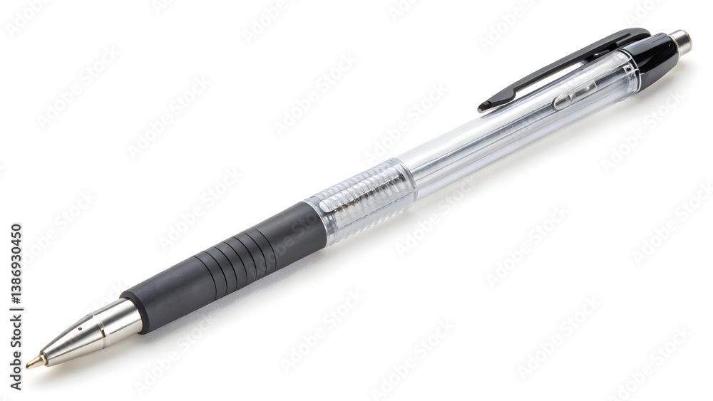 Isolated Image of Clickable Retractable Pen on White Background in Stationery Design Isolated Image of Clickable Retractable Pen on White Background in Stationery Design