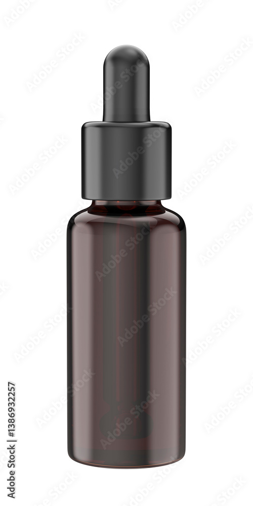 Glass dropper bottle with pipette on transparent background Glass dropper bottle with pipette on transparent background