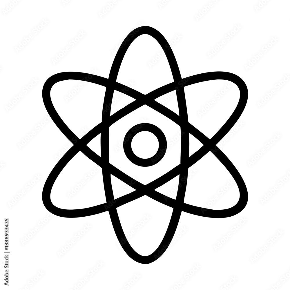 Atom Symbol Representing Science or Physics Icon Design Atom Symbol Representing Science or Physics Icon Design