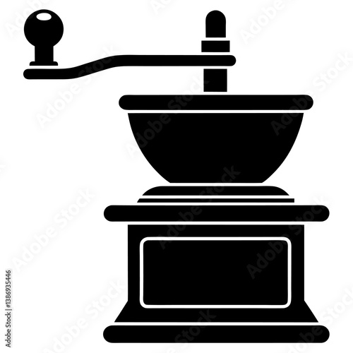 Grinder Silhouette Vector Icon on White Background High-Quality Design.