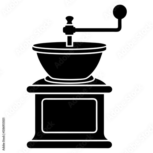 Download Grinder Silhouette Vector Icon with White Background.