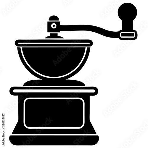 Premium Grinder Silhouette Vector Icon Clean White Background.