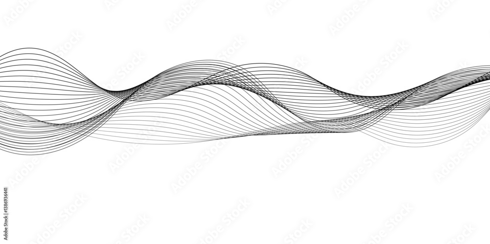 Fototapeta premium Abstract colorful blue; pink curve and wave lines on transparent background. Futuristic technology and dynamic wave pattern. vector illustrate 