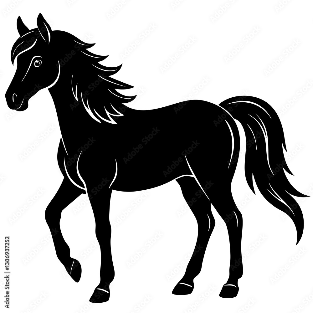 Obraz premium Hourse vector silhouette Single collection