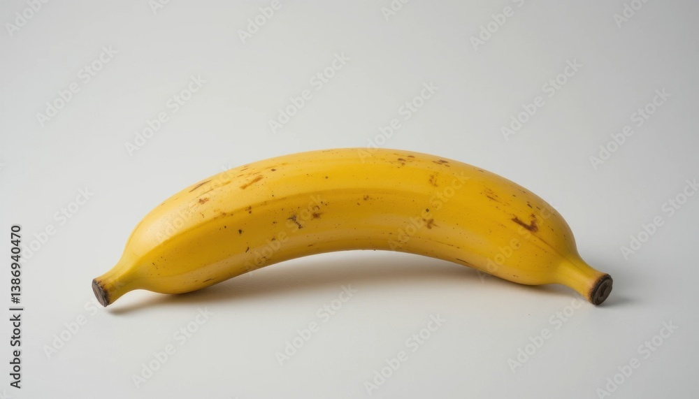 Single Yellow Banana Lying on a White Surface Still Life Single Yellow Banana Lying on a White Surface Still Life