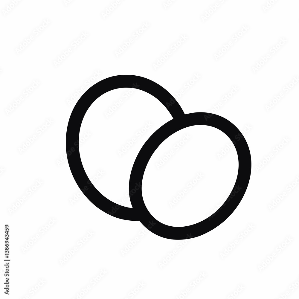 Two Interconnected Ellipse Shapes Simple Graphic Design Element In Black And White Two Interconnected Ellipse Shapes Simple Graphic Design Element In Black And White