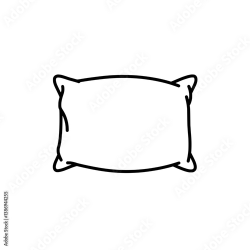 Cozy Pillow: A simple yet comforting line drawing of a soft, fluffy pillow, inviting relaxation and rest.