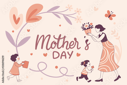 Celebrating Mother's Day A Heartfelt Illustration of Family Love and Appreciation