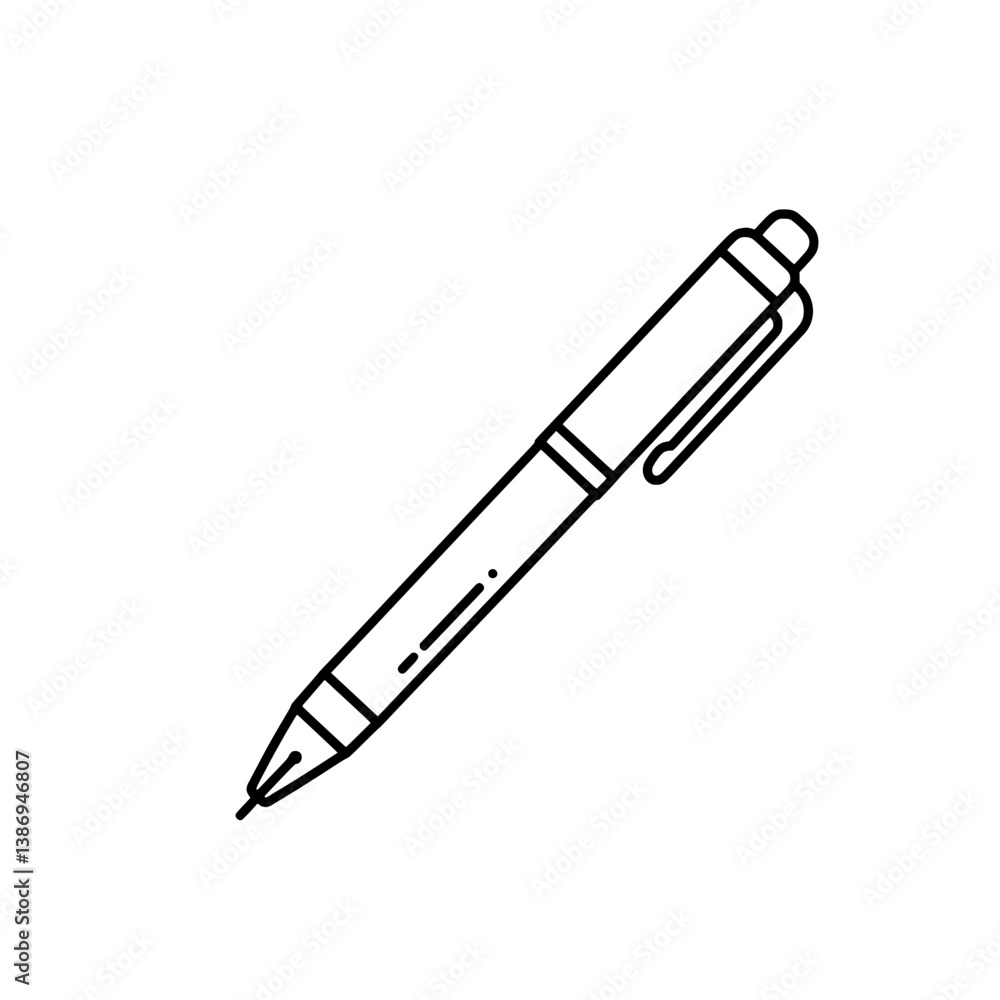 Elegant Pen Icon: Clean and minimalistic, an isolated illustration of a sophisticated writing instrument, perfect for conveying ideas, creativity, and professional communication. Elegant Pen Icon: Clean and minimalistic, an isolated illustration of a sophisticated writing instrument, perfect for conveying ideas, creativity, and professional communication.