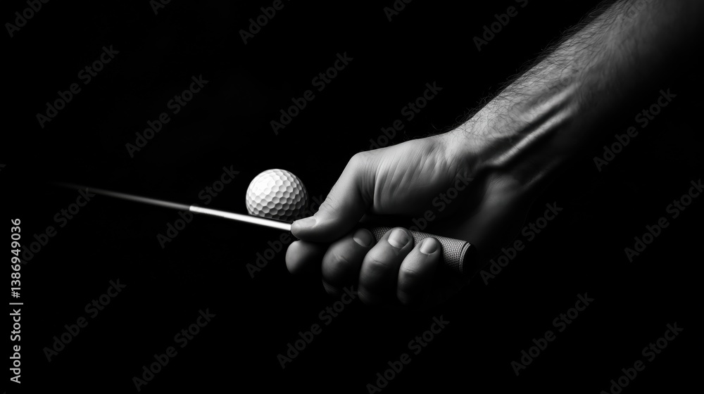 Obraz premium Close-up of a golfer's hands gripping a driver at address