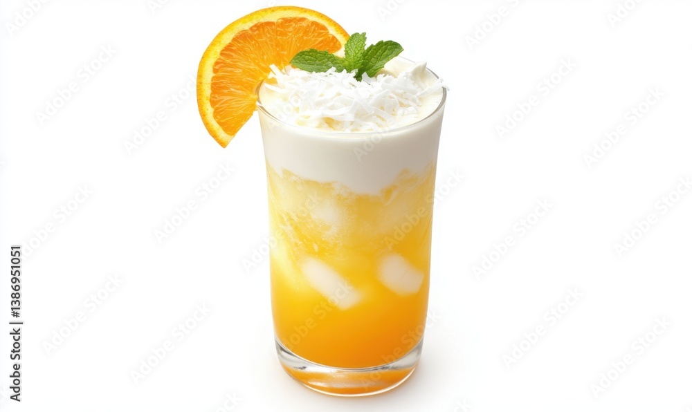 Creamy Orange Coconut Drink, Summer Refreshment Creamy Orange Coconut Drink, Summer Refreshment