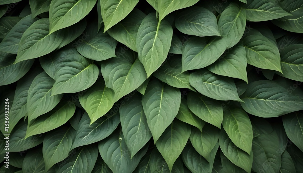 Close-up shot of long, pointed green leaves densely packed together, creating a lush, natural background Close-up shot of long, pointed green leaves densely packed together, creating a lush, natural background