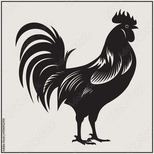 Silhouette of a Rooster