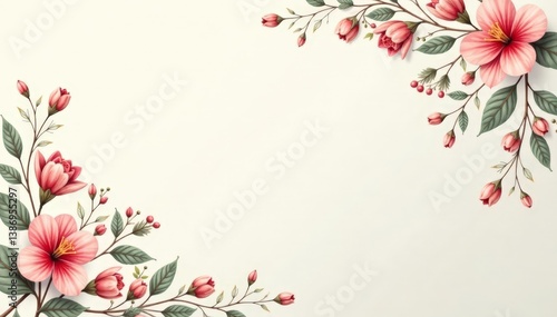 Obraz na płótnie Subtle floral motifs on a neutral backdrop create a sophisticated, repeating design , texture, surface pattern, tileable w salonie