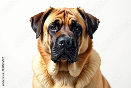 Obraz na płótnie Majestic Mastiff, pure white background, powerful stance, muscle, animal photography, strong w salonie