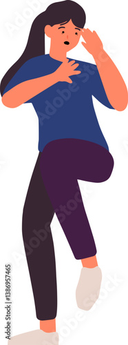 woman startled cartoon