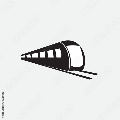 High speed train silhouette icon vector illustration.