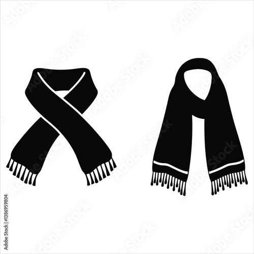 Set of scarf Silhouettes