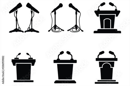 Set of Speaker Stand Silhouettes