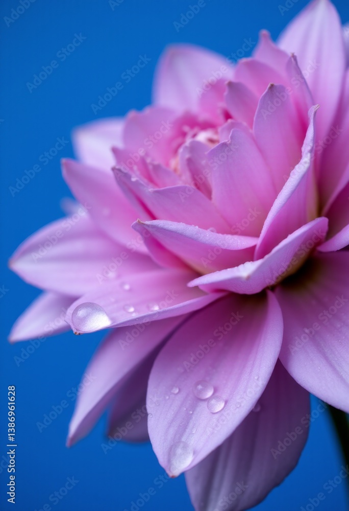 Fototapeta premium A pink flower with water droplets on it