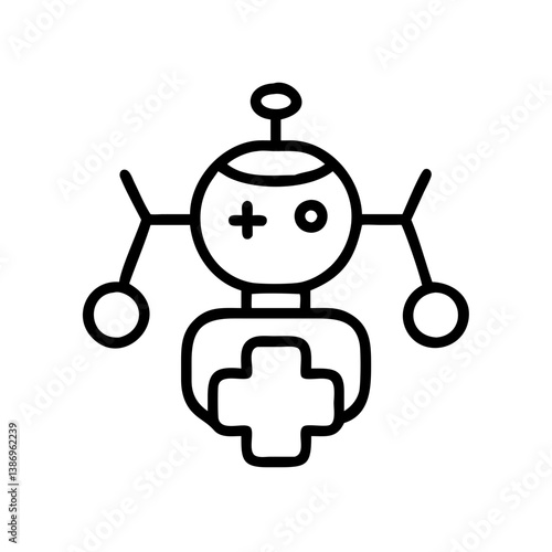 Healthcare Bots Illustration for Smart Hospitals and Medical Innovation